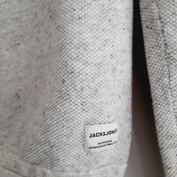 JACK & JONES Hill Knit Crew Sweater Light Grey  Sz XS - Picture 5 of 9